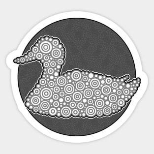 Black And White Duck Circle Design Sticker